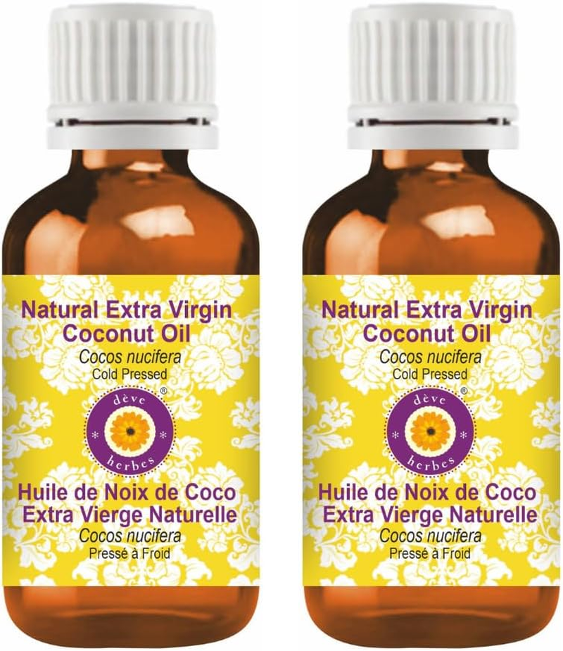 Deve Herbes Natural Extra Virgin Coconut Oil (Cocos Nucifera) Natural Therapeutic Grade Cold Pressed (Pack of Two) 100Ml X 2 (6.76 Oz) image number 1