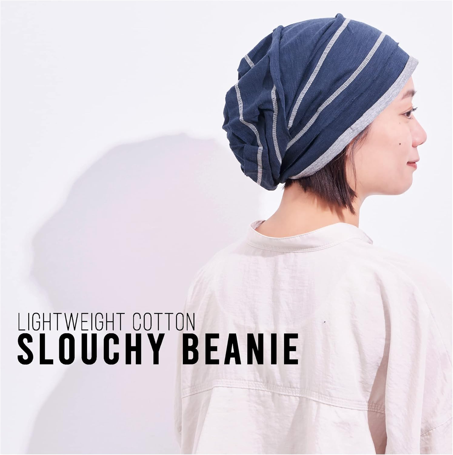 CHARM Slouchy Cotton Summer Beanie Hat - Mens Soft Lightweight Knit Womens Baggy Slouch - Dark Grey image number 3