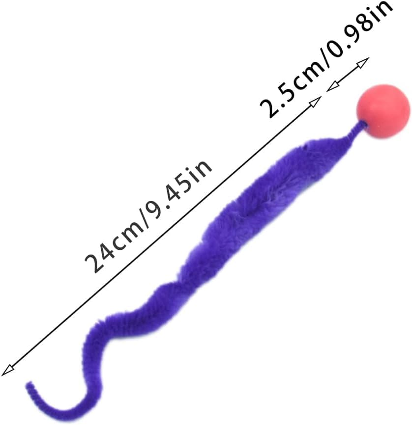 Green Interactive Toy for Cats Colourful Funny Training Long Tail Ball Cat Toy Indoor Scratcher Fun Pet Toy Bouncy Ball Worm Cat Toy image number 1