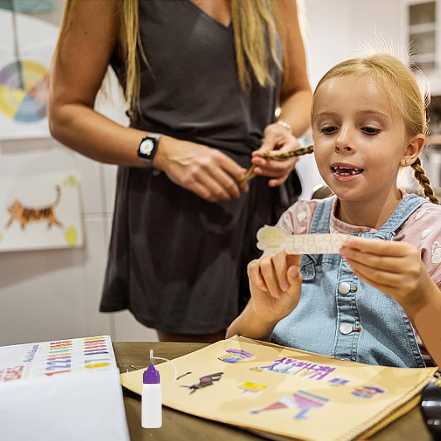 LIANRISES 8Pcs 10Ml Glue Bottle Needle Tip, Applicator Bottles with Fine Tips, Liquid Dropper Filling for DIY Craft, Oiler, Small Gluing Projects, Acrylic Painting image number 4