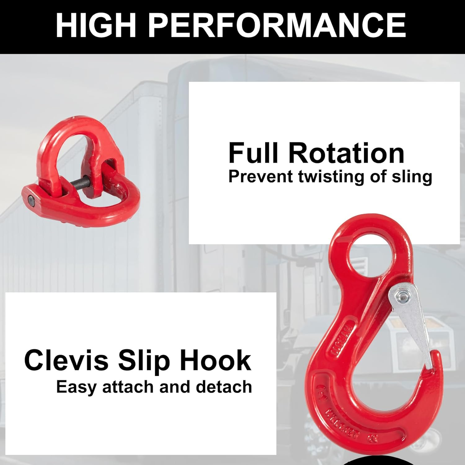 2 Pack Sling Hook with Hammerlock for Caravan Camper Trailer Safety Chain Connecting Extend (1.12T) image number 1