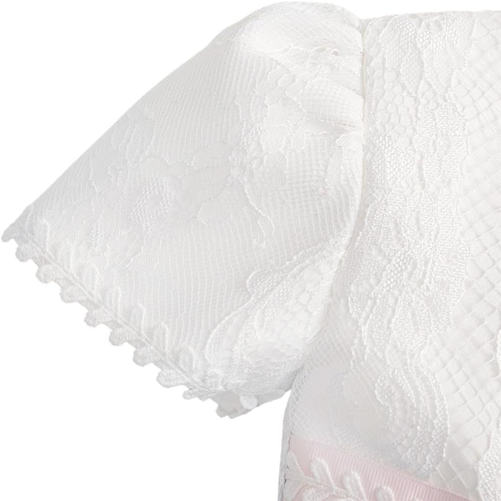 Dressy Daisy Flower Girl Dress Baby Toddler White Lace Dresses for Wedding Special Occasion Birthday Party Size 3 Months - 3 Years image number 2