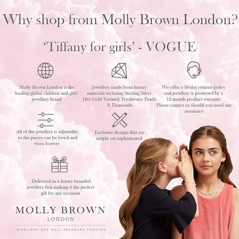 Molly Brown London Sterling Silver First Diamond Kiss Expandable Bangle, Christening Baby Jewellery Keepsake, Standard Industry Size, Diamond image number 3