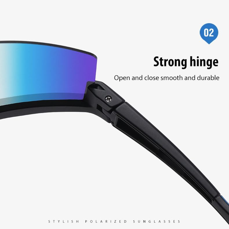 Motorcycle Goggles, Polarized Cycling Glasses, UV400 and Windproof Dirt Bike Goggles, Adjustable Pad Riding Goggles with Lanyard & Case for Cycling Driving Sport image number 3