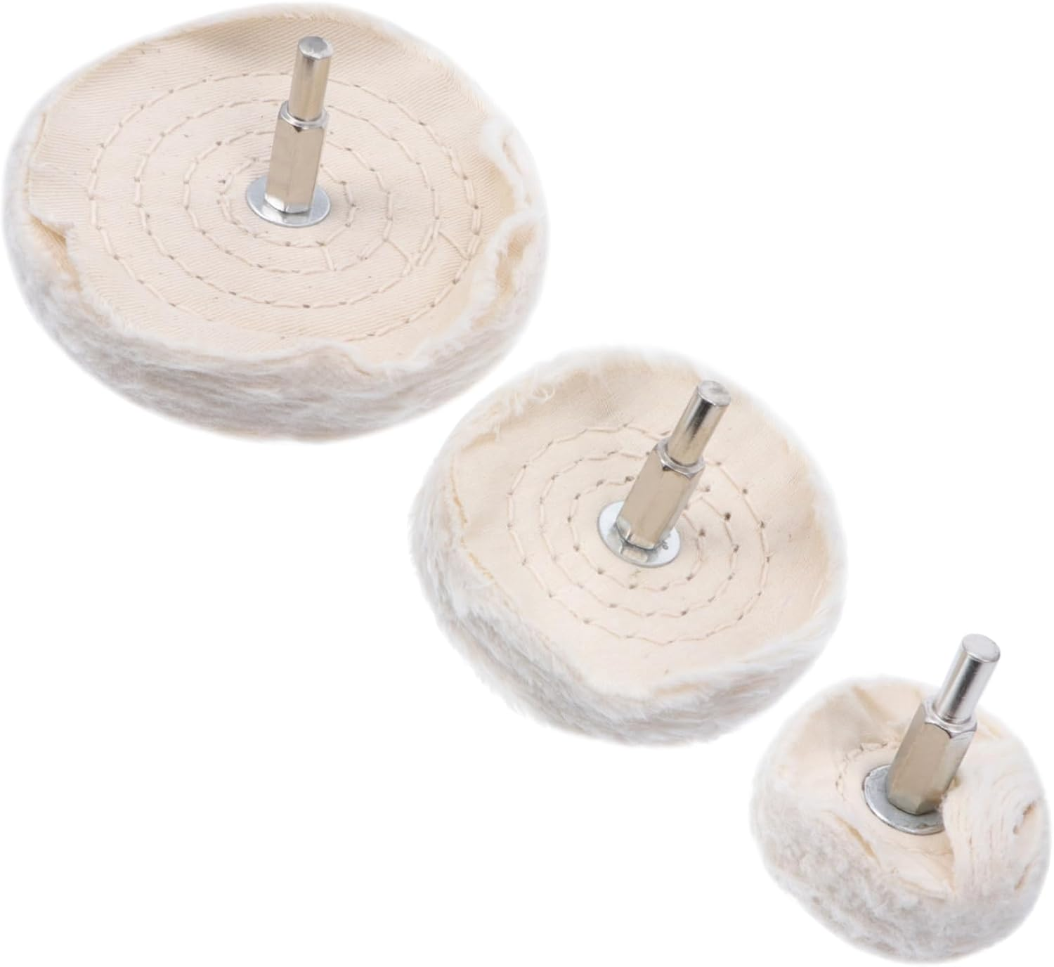 TIDTALEO Buffing Wheel Pad Set 3Pcs for Metal Wood Plastic Polishing Surface Cleaning Buffing Drill Kit image number 2