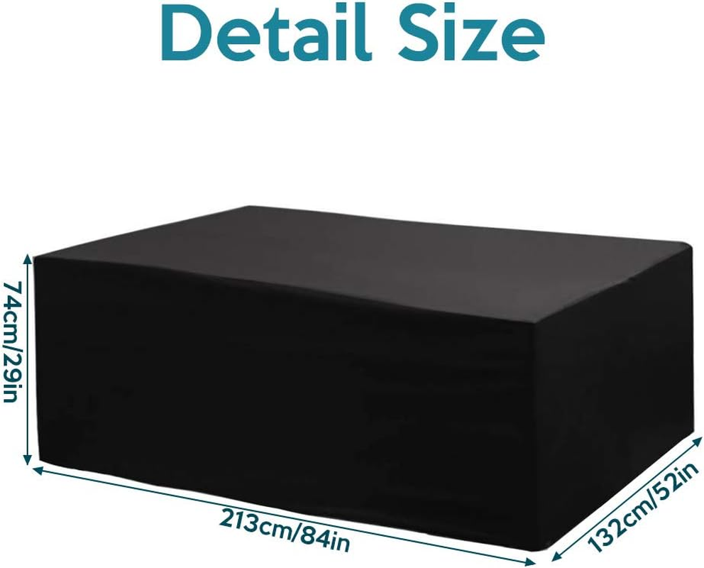 Valuehall Patio Furniture Cover Rectangular Patio Table Cover 420D Oxford Fabric Outdoor Furniture Cover for Table Chair Seat Lounge Porch Sofa V1C02 (84'' X 52'' X 29'') image number 4