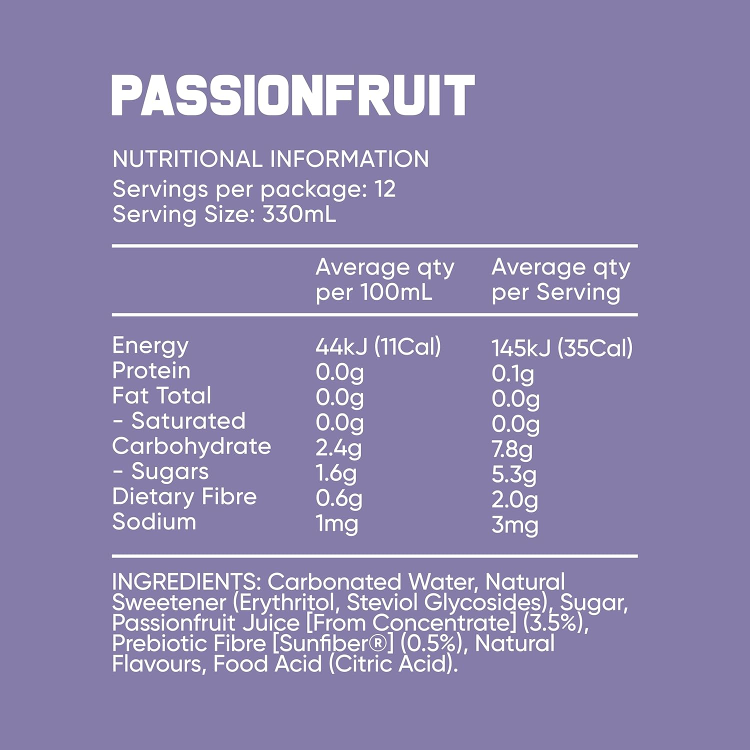 Bobby Passionfruit Prebiotic Soft Drink 330 Ml (Pack of 12) image number 4