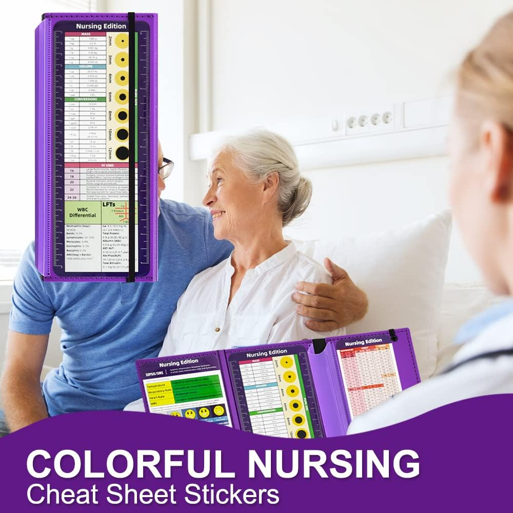 Vuzvuv Foldable Nurse Clipboard, Purple, 12.2" X 9.4", 30 Sheet Capacity, Medical Edition Cheat Sheets image number 3