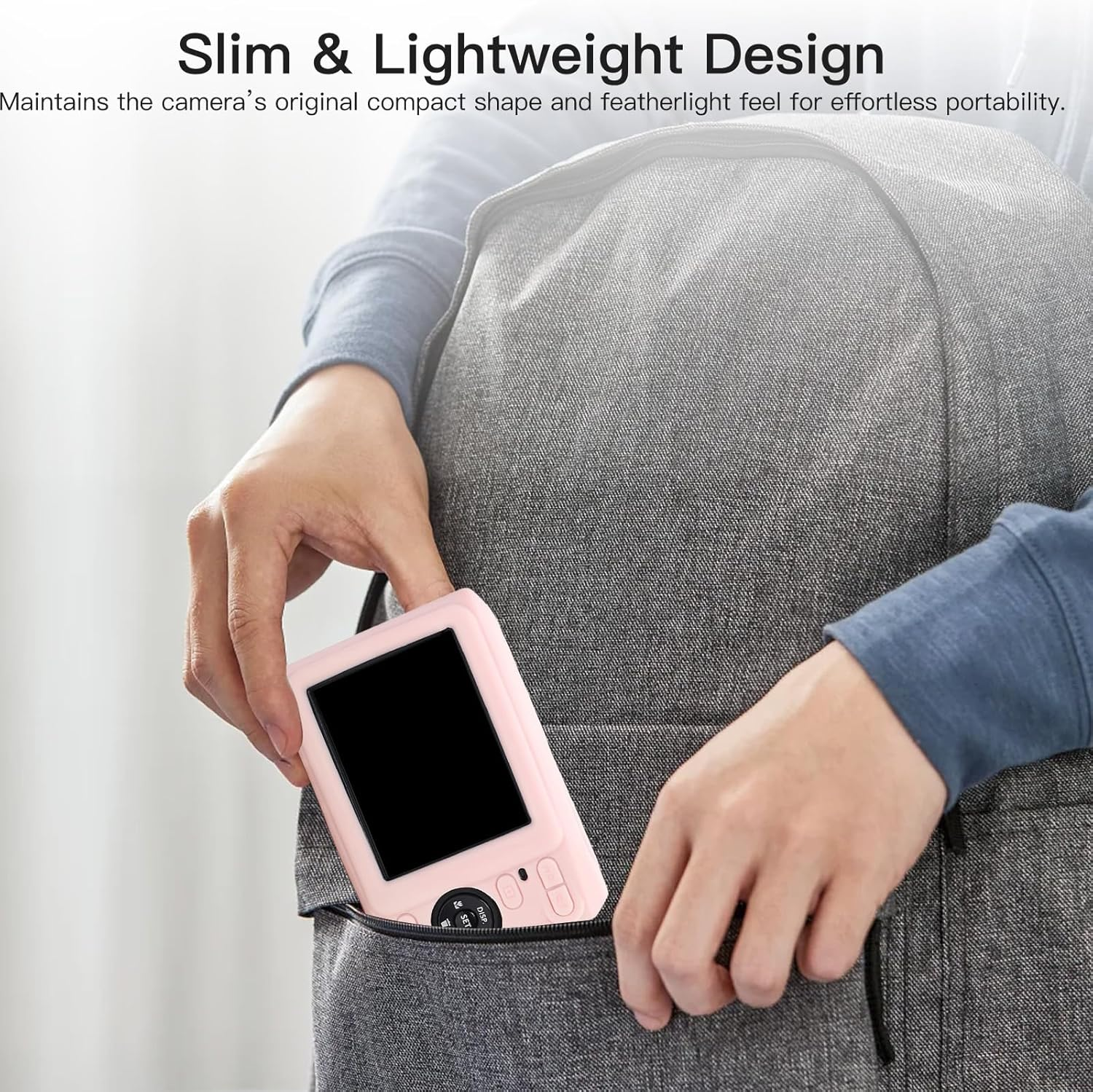 YAJOJO Case for Kodak PIXPRO FZ45 Camera, Soft Silicone Camera Protective Cover for Kodak PIXPRO FZ45, Anti-Scratch, Slim Fit, Lightweight (Light Pink) image number 4