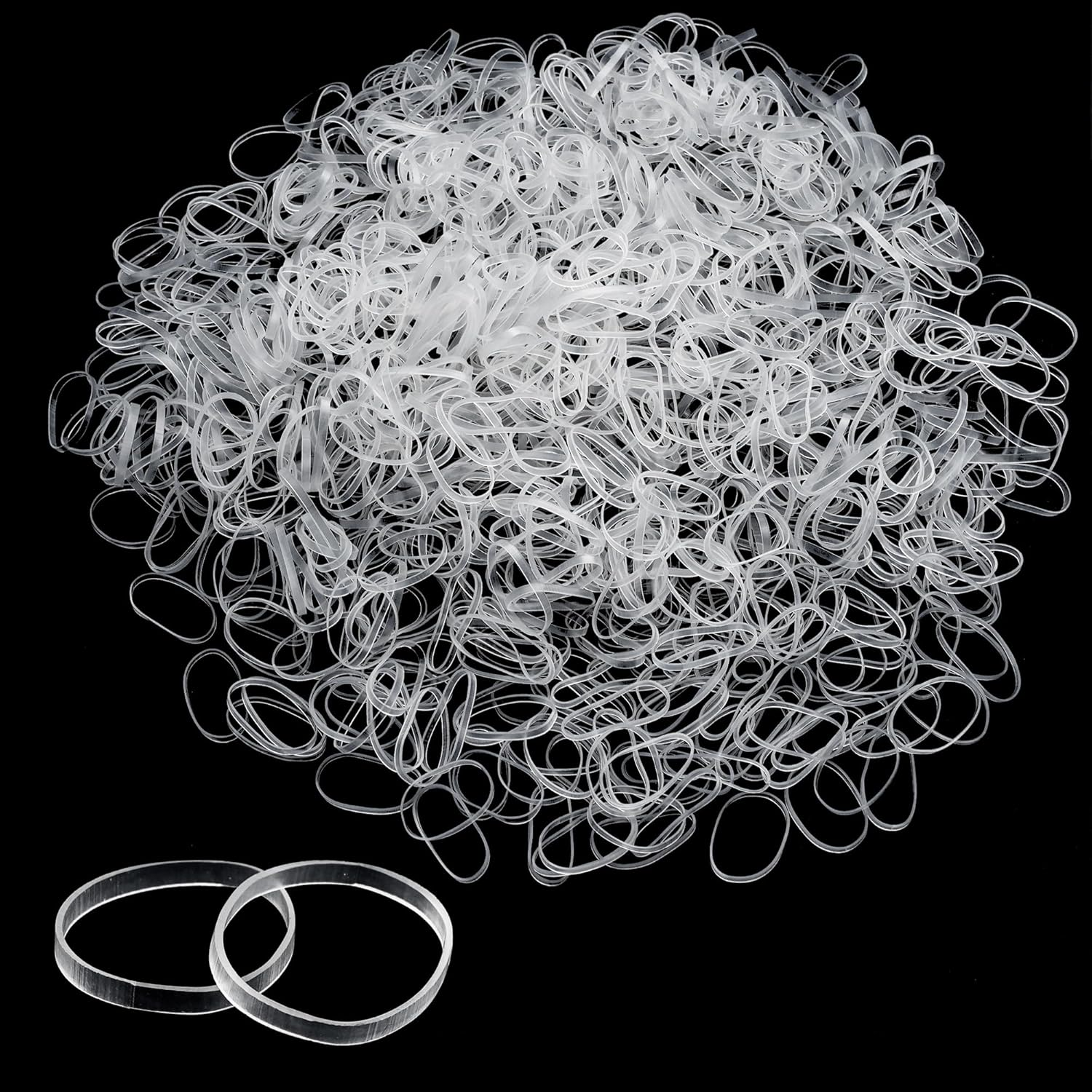 Pack of 1000 Transparent Hair Bobbles Small Mini Rubber Hair Bobbles Elastic Mini Rubber Bands Thin Rubber Rings for Braids, Updos and Hair Accessories image number 6