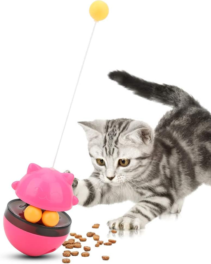 Cat Interactive Toy, Kitty Shape Tumble Food Dispensing Ball Pet Treat Feeder Leaking Dispenser, Fun Pet Leaking Food Toy Plastic Pet Fun Tumbler Feeder for Medium Small Dogs image number 4