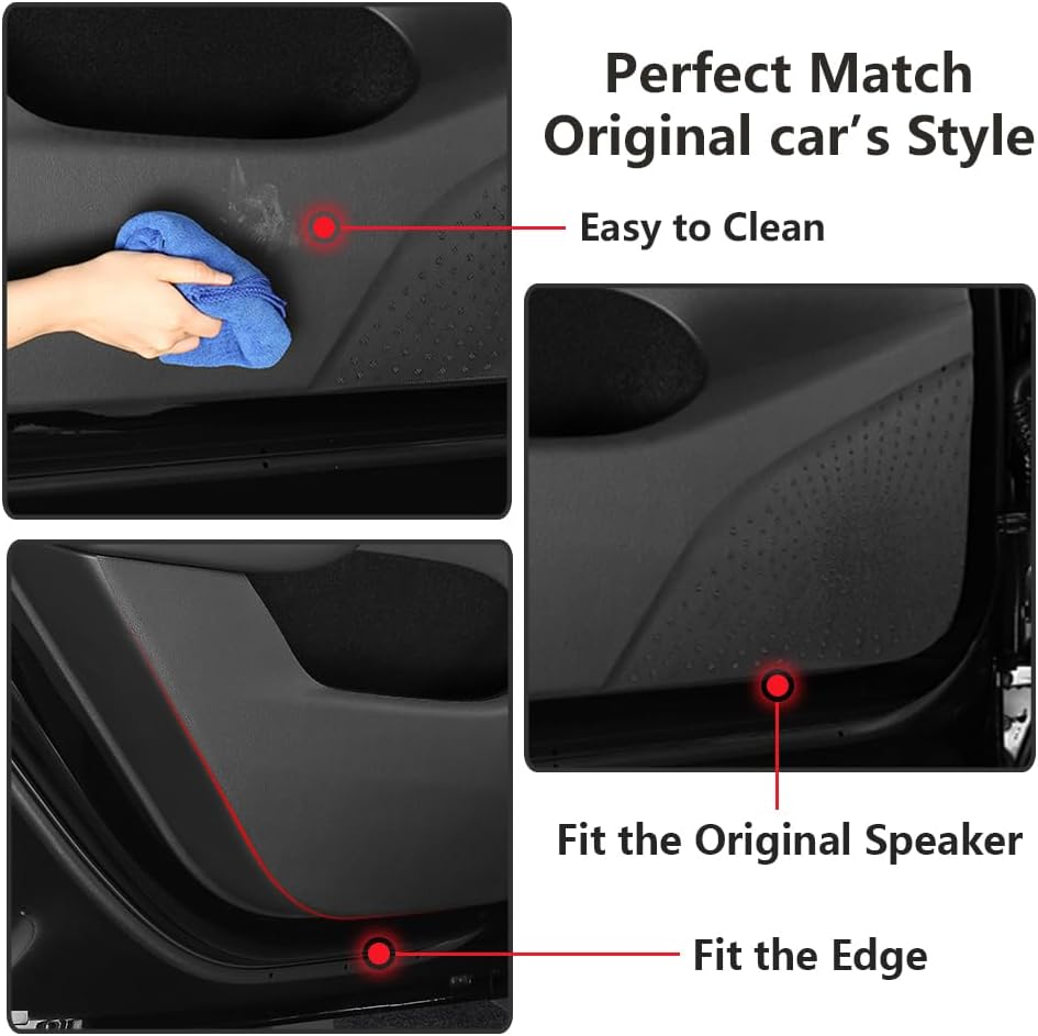 LUNQIN Car Door anti Kick Pad for 2019 2020 2021 2022 2023 2024 Toyota RAV4 Accessories Protector Mat Dirty Collision Stickers Inner Decorative image number 2