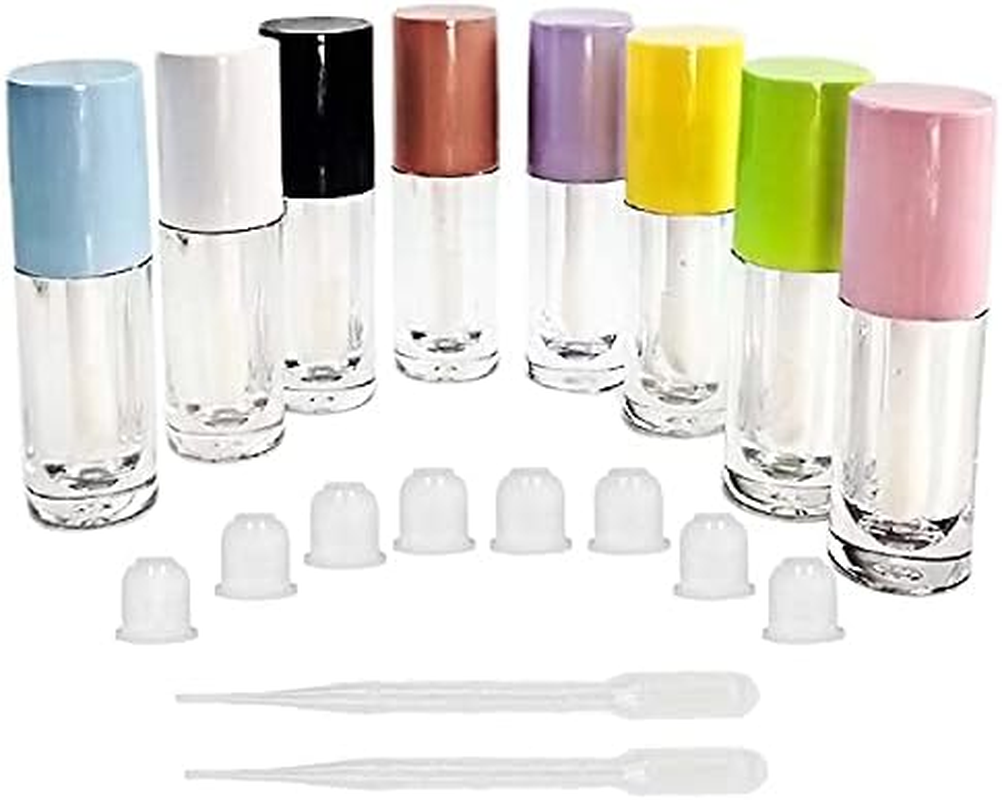 COSIDEA 14Pcs Empty Purple 6Ml Big Brush Lip Gloss Tubes for DIY Lip Gloss, Lipgloss Containers - Beige image number 6