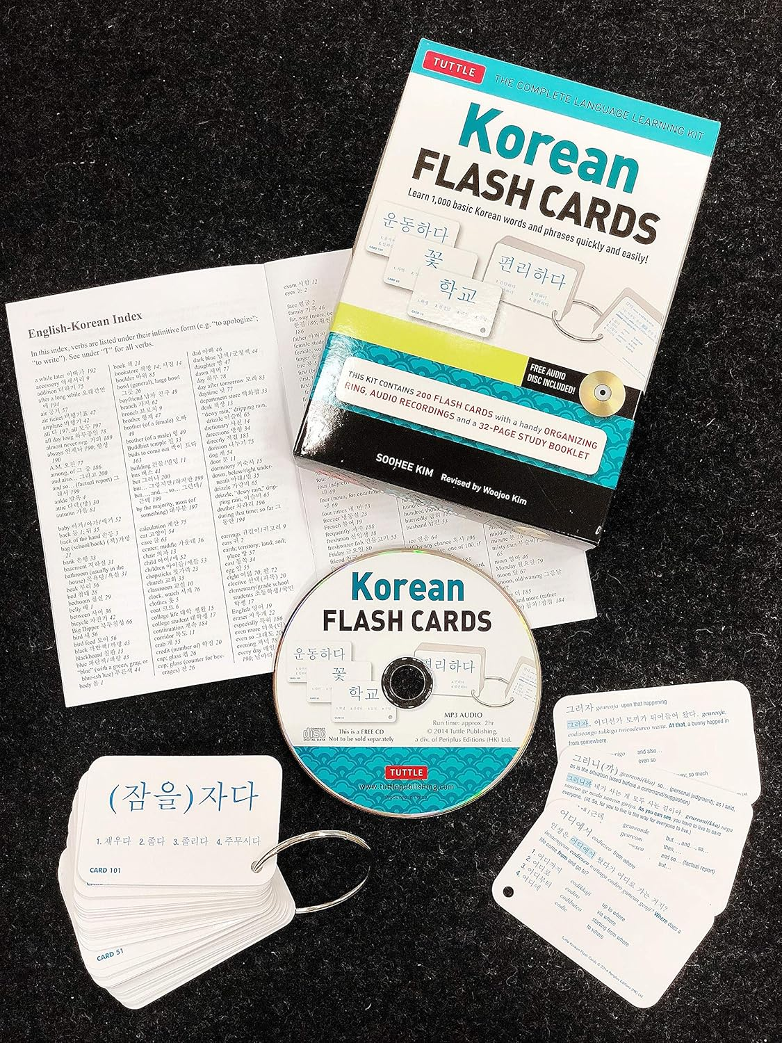 Korean Flash Cards Kit: Learn 1,000 Basic Korean Words and Phrases Quickly and Easily! (Hangul & Romanized Forms) (Audio-Cd Included) image number 1