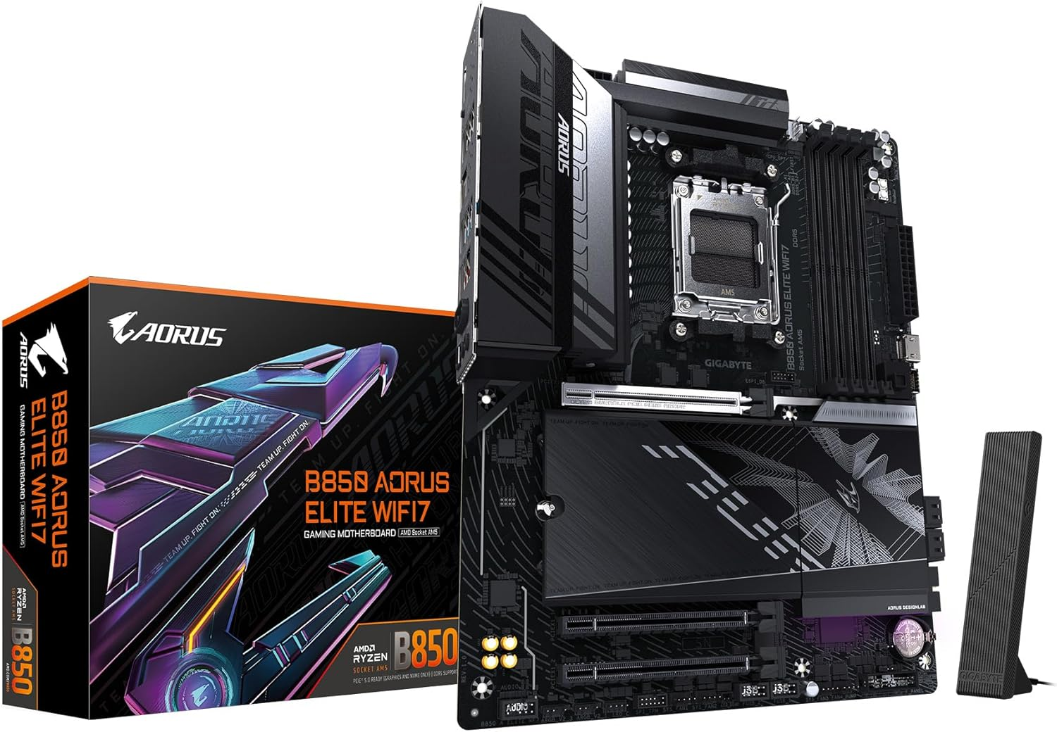 GIGABYTE B850 AORUS Elite WIFI7 AMD AM5 LGA 1718 Motherboard, ATX, DDR5, 3X M.2, Pcie 5.0, USB-C, WIFI7, 2.5Gbe LAN, Ez-Latch, 5-Year Warranty image number 1