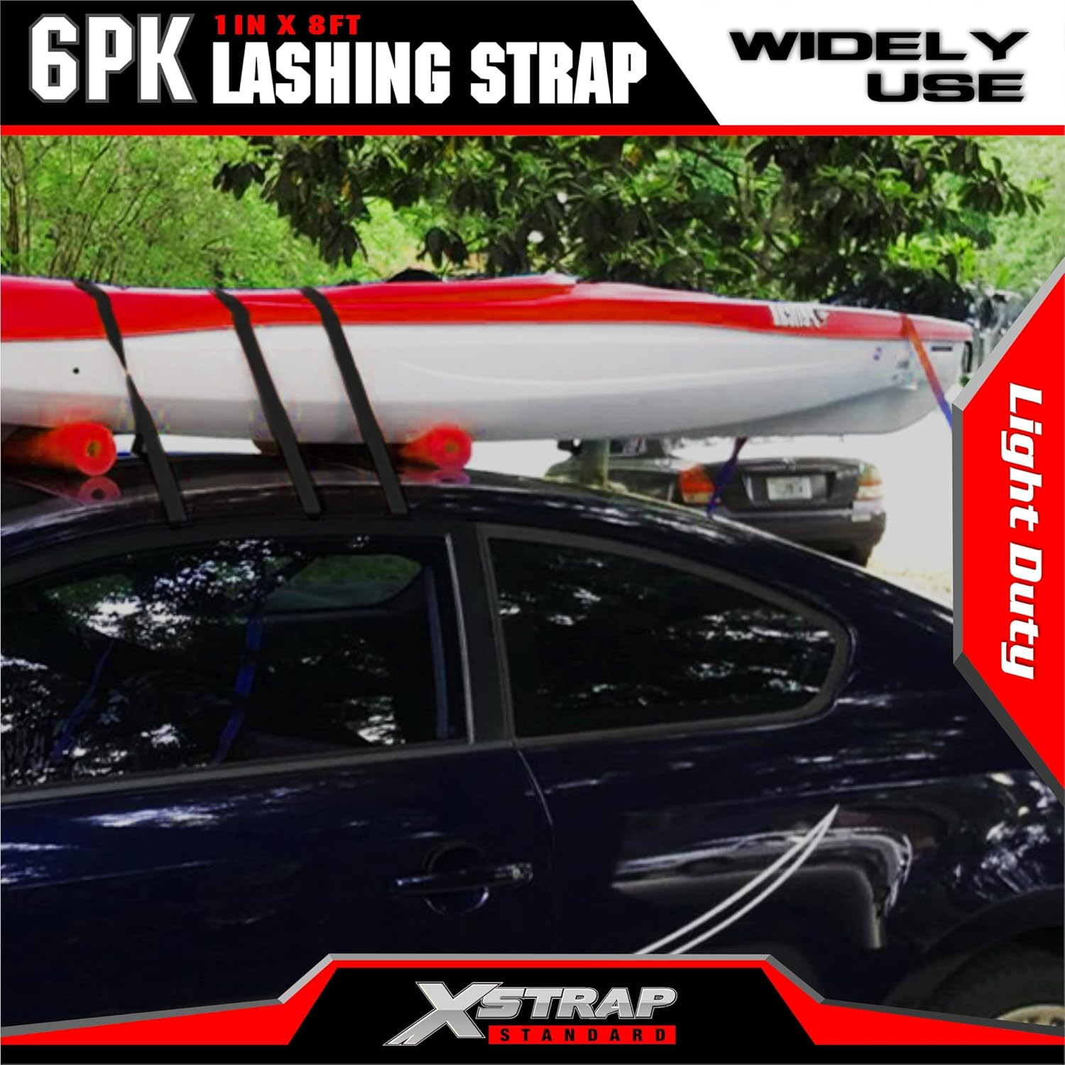 XSTRAP Ratchet Tie down Straps 6PK 8FT 1-Inch, Red image number 6