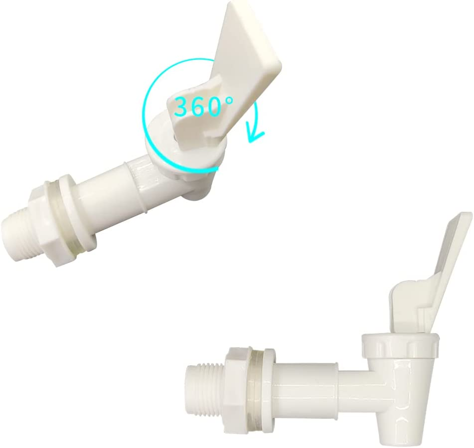2 Pcs Replacement Cooler Faucet, Reusable Spigot Spout Water Beverage Lever Pour Dispenser Valve Water Crock Water Tap, BPA Free Plastic Water Spigot (Milky) - Black image number 6