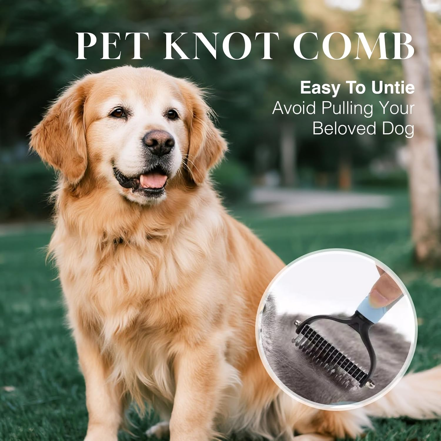 Pet Dog Grooming Brush, Double Sided Shedding & Dematting Undercoat Rake Comb for Dogs and Cats, Professional Dog Shedding Brush to Reduce Tangles, Shedding & Matts in Medium & Long Hair image number 5