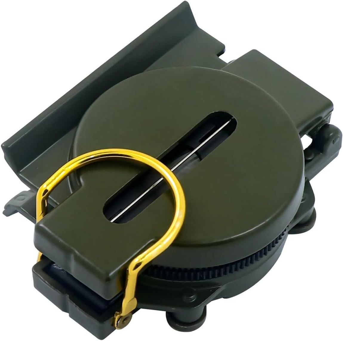 AIMALL Metal Compass DC45-2A with Magnifying Glass Portable Army Green Outdoor Navigation Tool for Hiking Camping Orienteering 3.03X2.28In image number 1