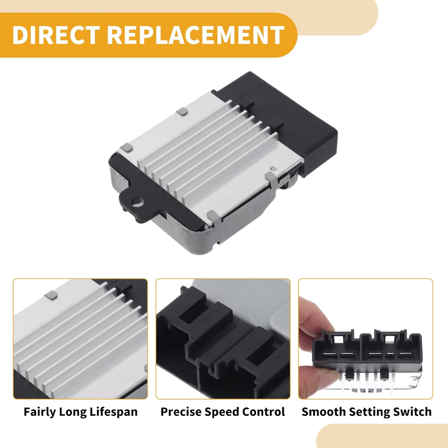 X AUTOHAUX HVAC Blower Motor Resistor Heater Blower Resistor No.8716522050/Ru454/Ja1669/Ru1147/Ru454/8716522040 for Lexus LS400 1998-1999 Plastic Metal 1 Pcs image number 2