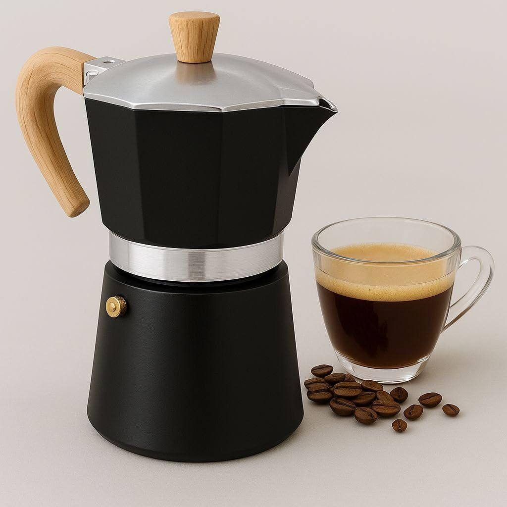 Classic Moka Pot &ndash; 3 Cup Stovetop Coffee & Espresso Maker, Milano Coffee Maker at Home or Camping, Compatible for Greca, Electric & Gas Stove (Mint Green, 150ML)