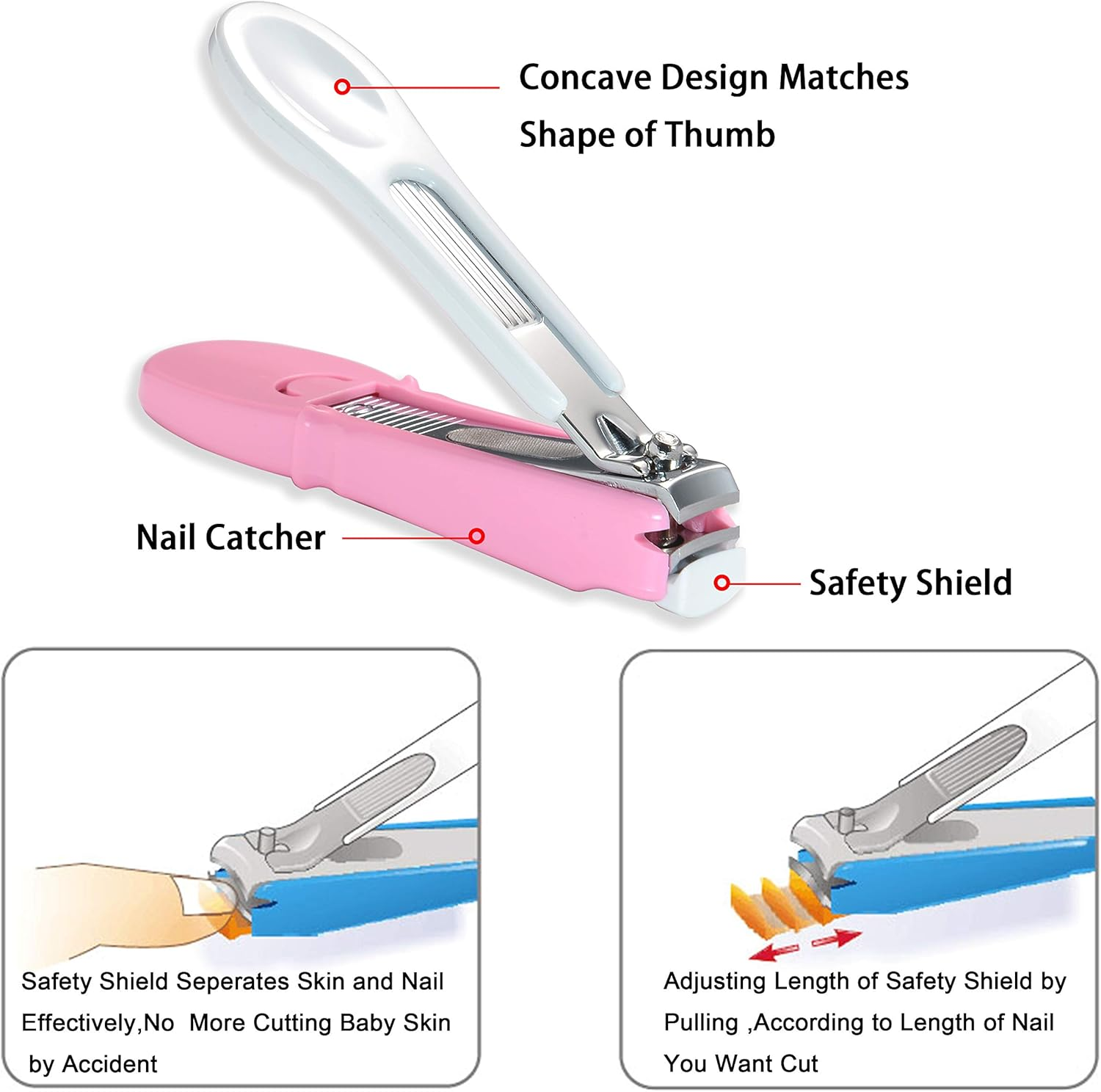 PAFASON Baby Safety Nail Clipper with Nail Catcher and Baby Glass Nail File, Czech Float Glass, Stainless Steel, Ideal for Young Children, Infant, Newborns, Babies,Toddlers image number 1