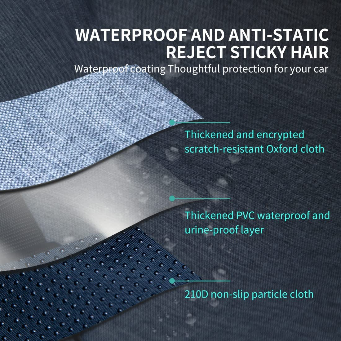 Dog Car Single Seat Cover Pet Travel Carrier Liner Mat Backseat Protector Trunk Seat Protect Cusion Safety for Dogs Cats Black image number 1