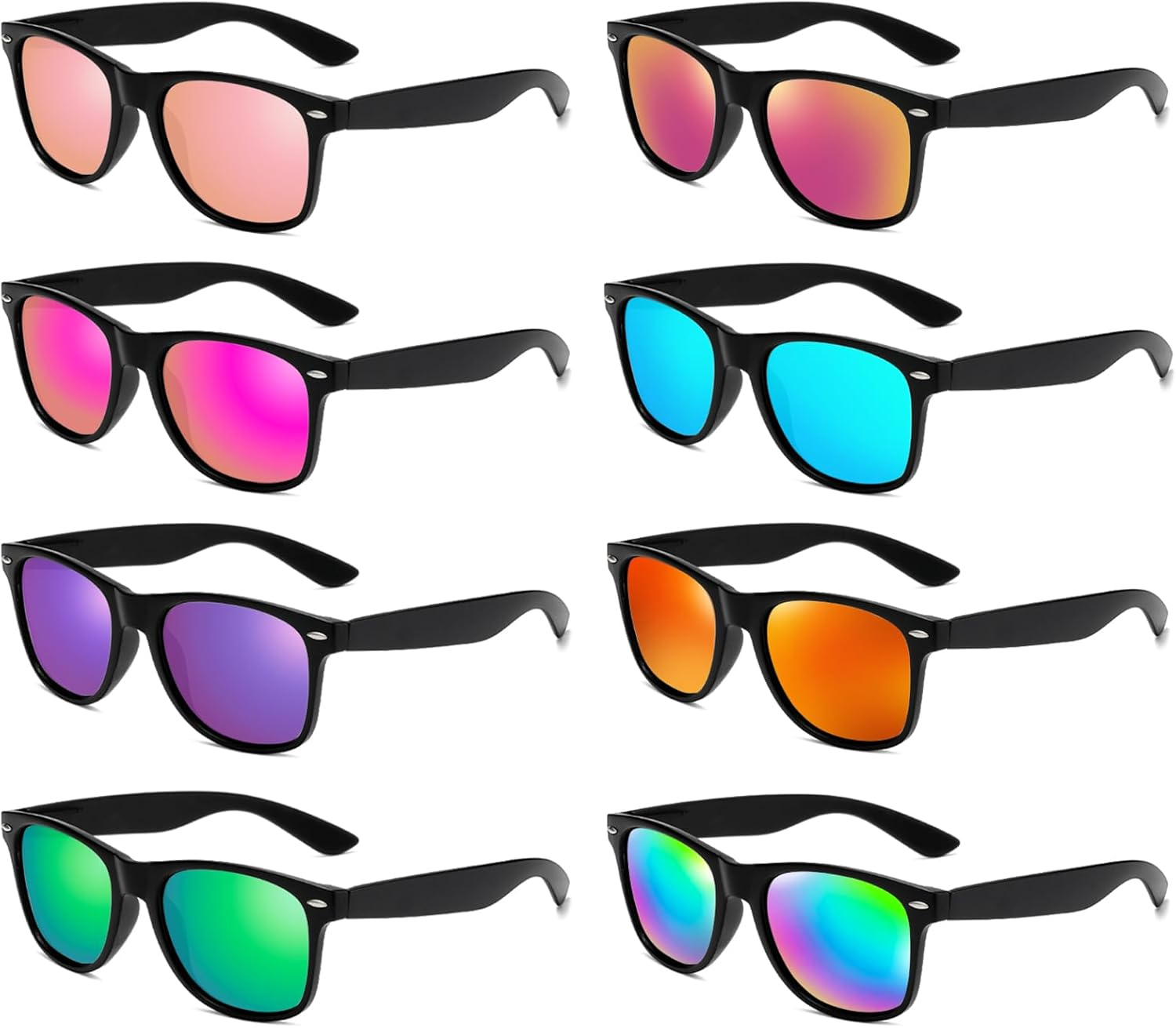 Pibupibu 20 Pack Neon Party Mirrored Lens Sunglasses Bulk, Wholesale Colorful Sunglasses for Adult Party Favors, Unisex