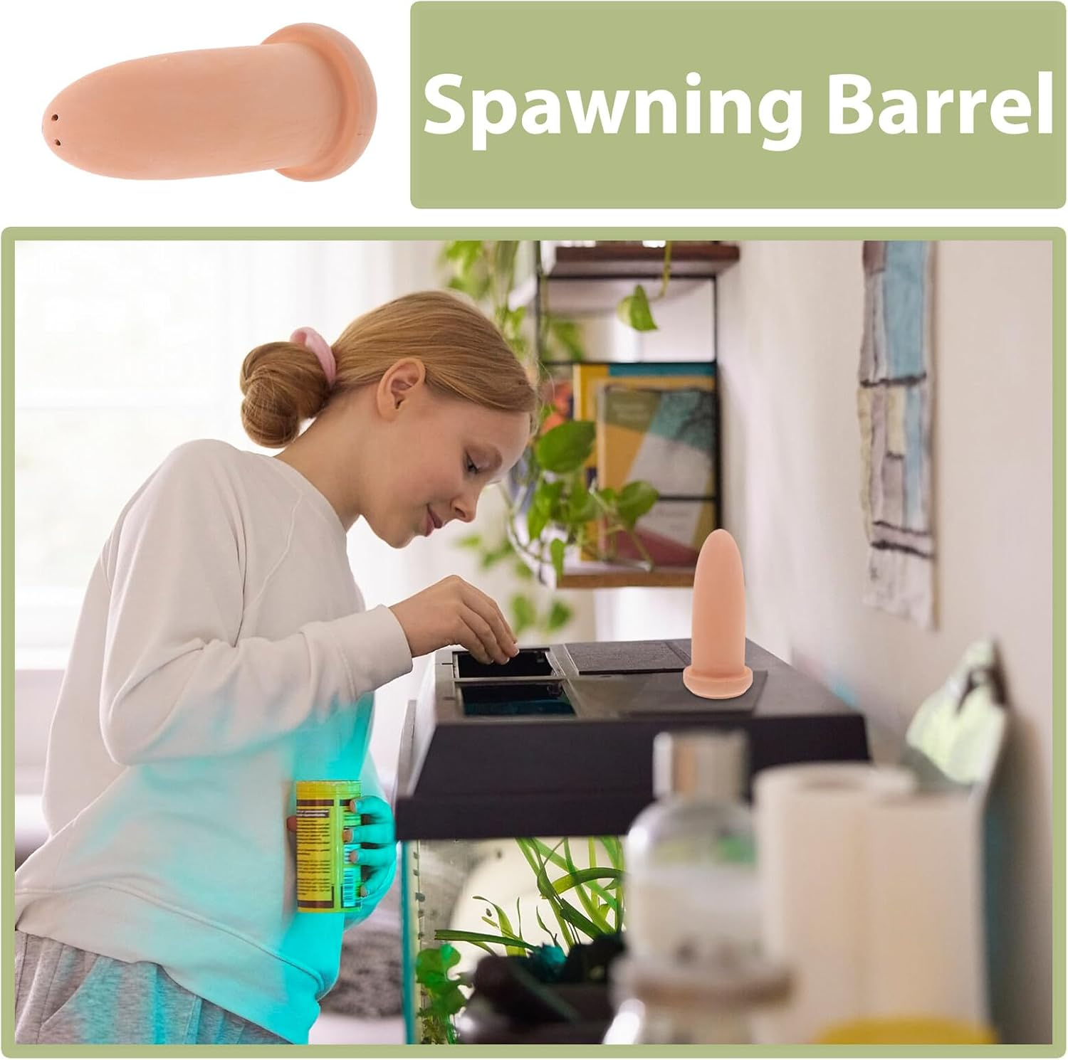 YARNOW Light Brown Shrimp Breeding Cone Aquarium Fish Spawning Bucket with Smooth Surface for Fish and Cichlids Water Filtering and Purifying Breeding Box for Aquatic Pets image number 3