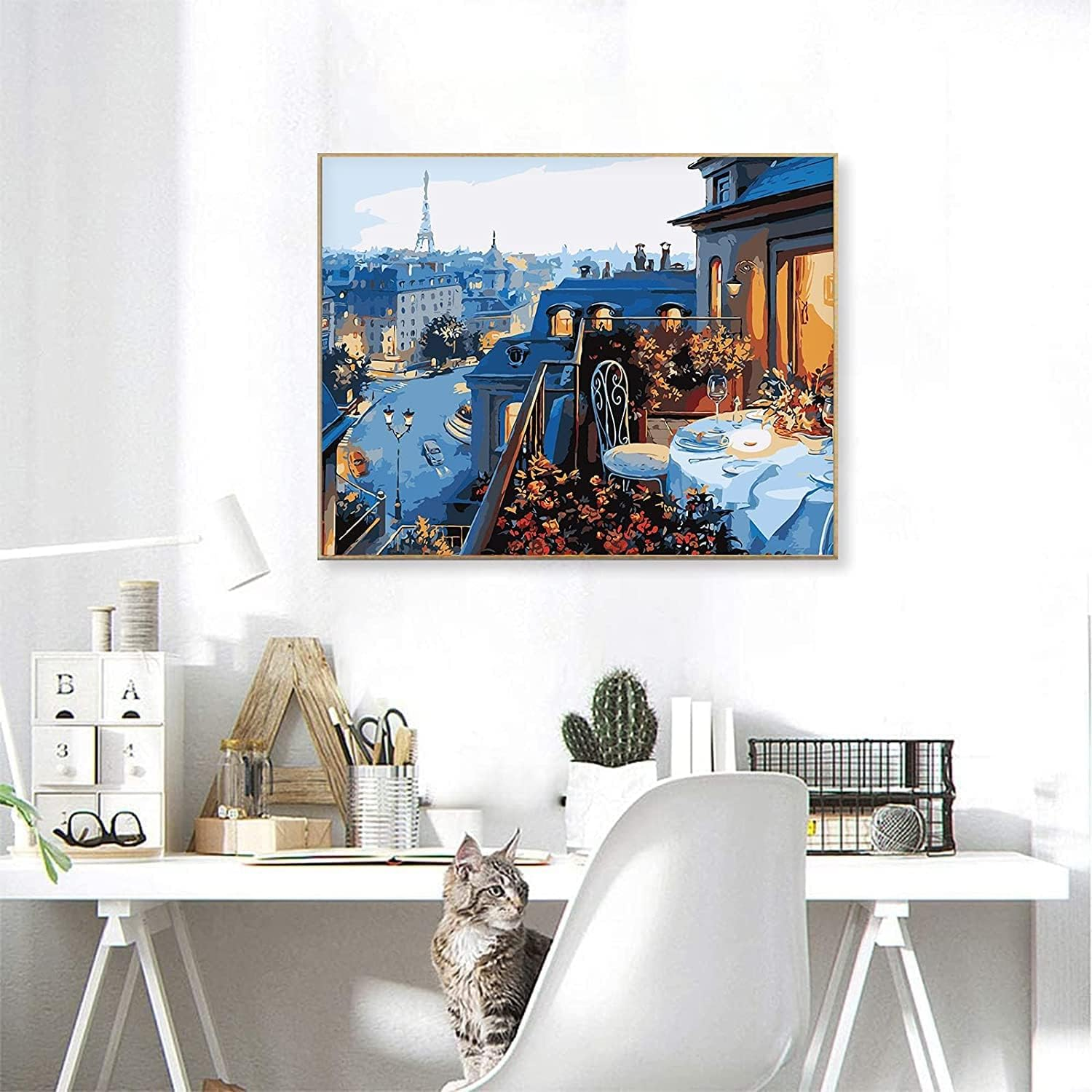 Golden Maple Paint by Numbers Kit - Paris Hotel 16 * 20Inch, Acrylic, Canvas, All Seasons, Traditional, Unisex, Kid, Teen, Adult, Painting Kit image number 2