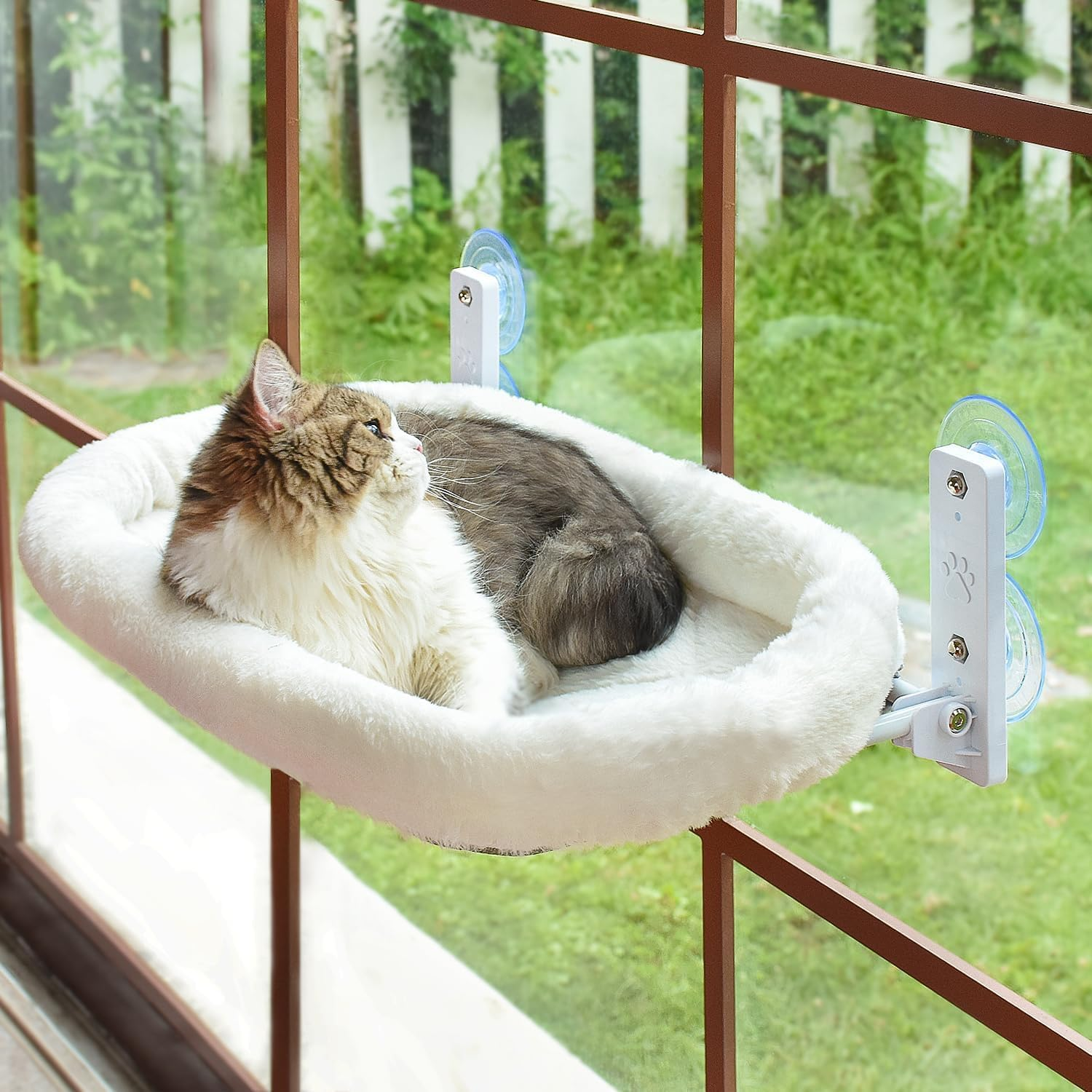 GUUSII HOME Window Lounger for Cats Cat Bed Window Hammock Cat Window Sill Cat Lounger Foldable Window Lounger Window Hammock Cat Hammock up to 18 Kg (Grey, M)