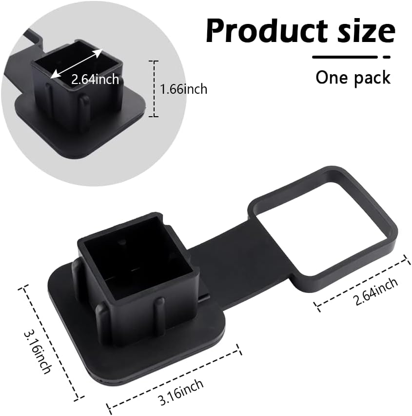 Universal Tow Hitch Cover Replacing 2&rdquo;Hitch - Rubber Dust Cap & Car Decorations - Trailer Hitch Cover Compatible with Toyota Ford Chevrolet Nissan Dodge Ram Class 3 III and 4 IV Receivers image number 2
