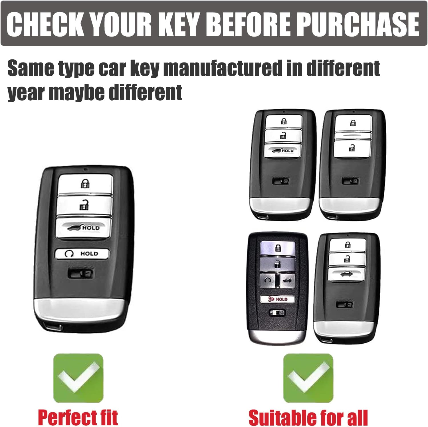 Gematay for Acura Key Fob Cover with Keychain Lanyard, Soft TPU Key Case Protection Compatible with Acura CDX RDX RLX NSX TLX TLX-L Smart Remote Key Holder