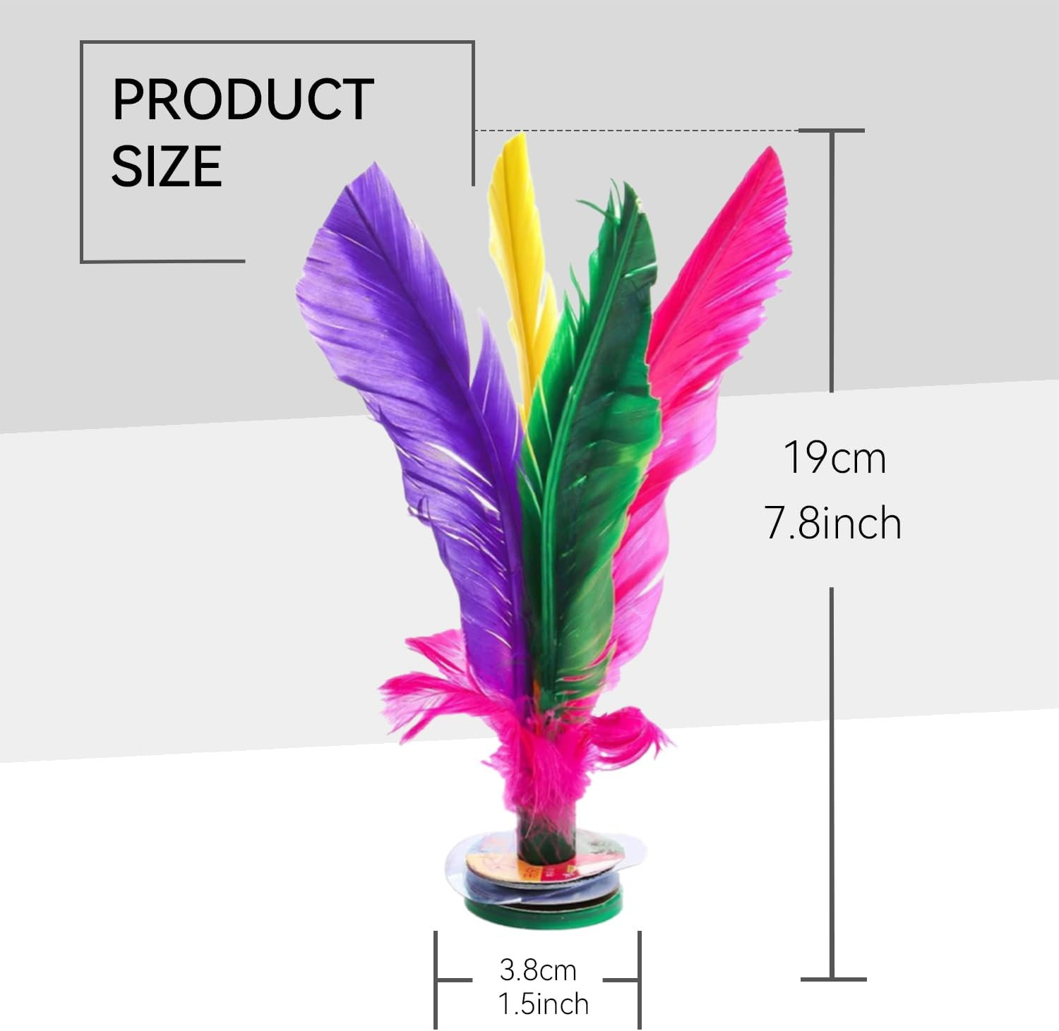 5 Pack Kick Shuttlecock, 7.5 Inch Chinese Jianzi Shuttlecock, Chinese Jianzi Foot Feather Sports Toy for Indoor and Outdoor Tennis and Racquet Sports image number 1