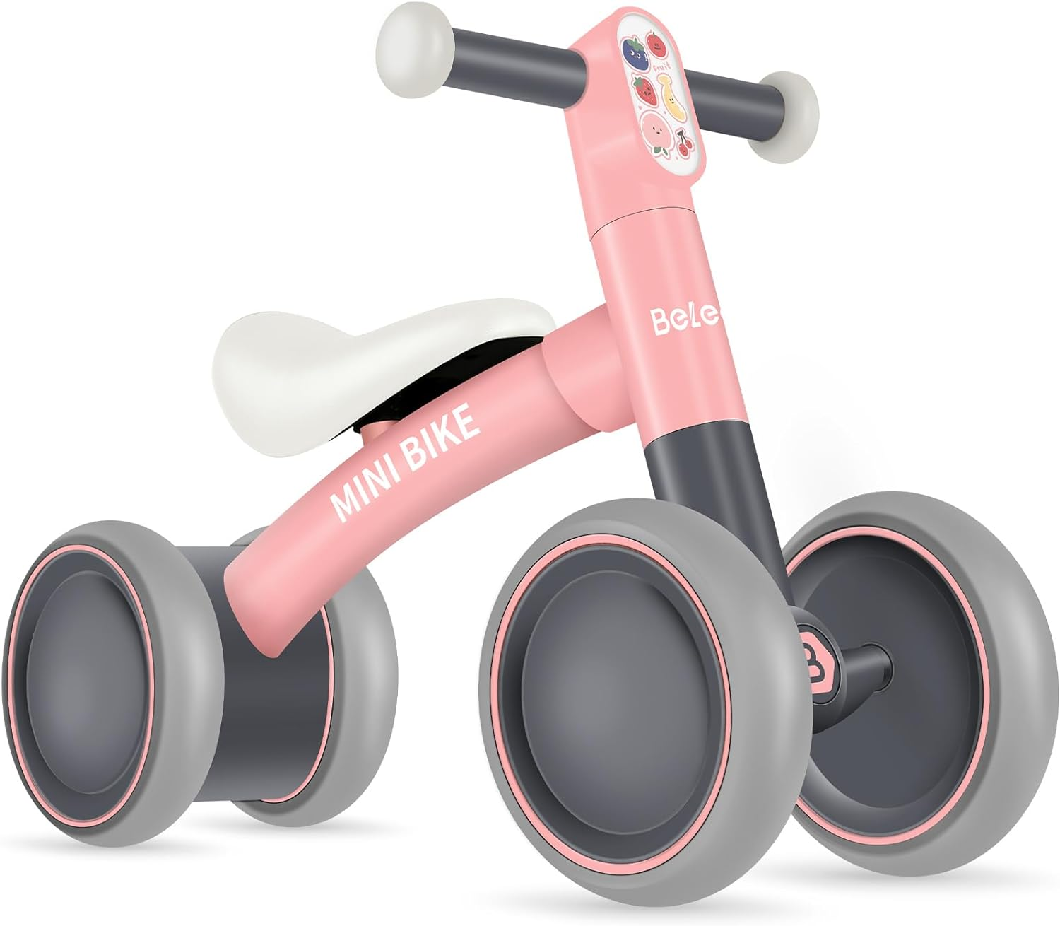 BELEEV B1 Baby Balance Bike for 1-2 Year Old, Toddler First Starter Bike for Kids Girls Boys 10-24 Month, Lightweight Walker Bike with 4 Silence Wheels, 135&deg; Safe Limited Steer, Soft Wide Seat