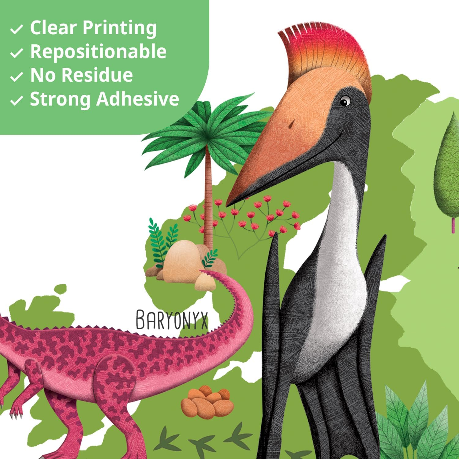 DECOWALL DL3-2415 Xlarge Dinosaur World Kids Wall Stickers (Xlarge 151 X 106Cm) Nursery Educational Decals Home D?Cor Travel Boys International Colorful Learning Nation Worldwide Playroom Bedroom image number 6