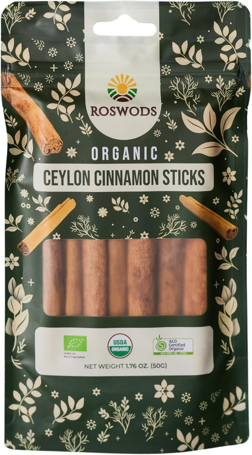 Roswods Australian Certified Pure Ceylon Organic Cinnamon Sticks &ndash;Pure Organic Ceylon Cinnamon-50G image number 3