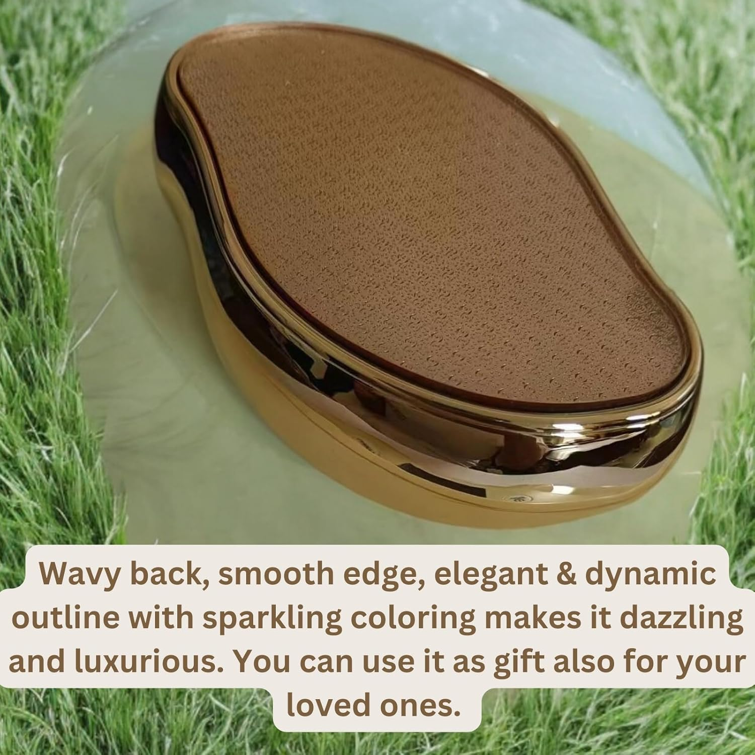 Pedicure Foot File Callus Remover 2 Pack, Portable Rustproof Glass Foot Scrubber Scraper Callous Shaver for Cracked Heel Hard Dry Skin of Feet Hand Elbows Knees (Golden) image number 4