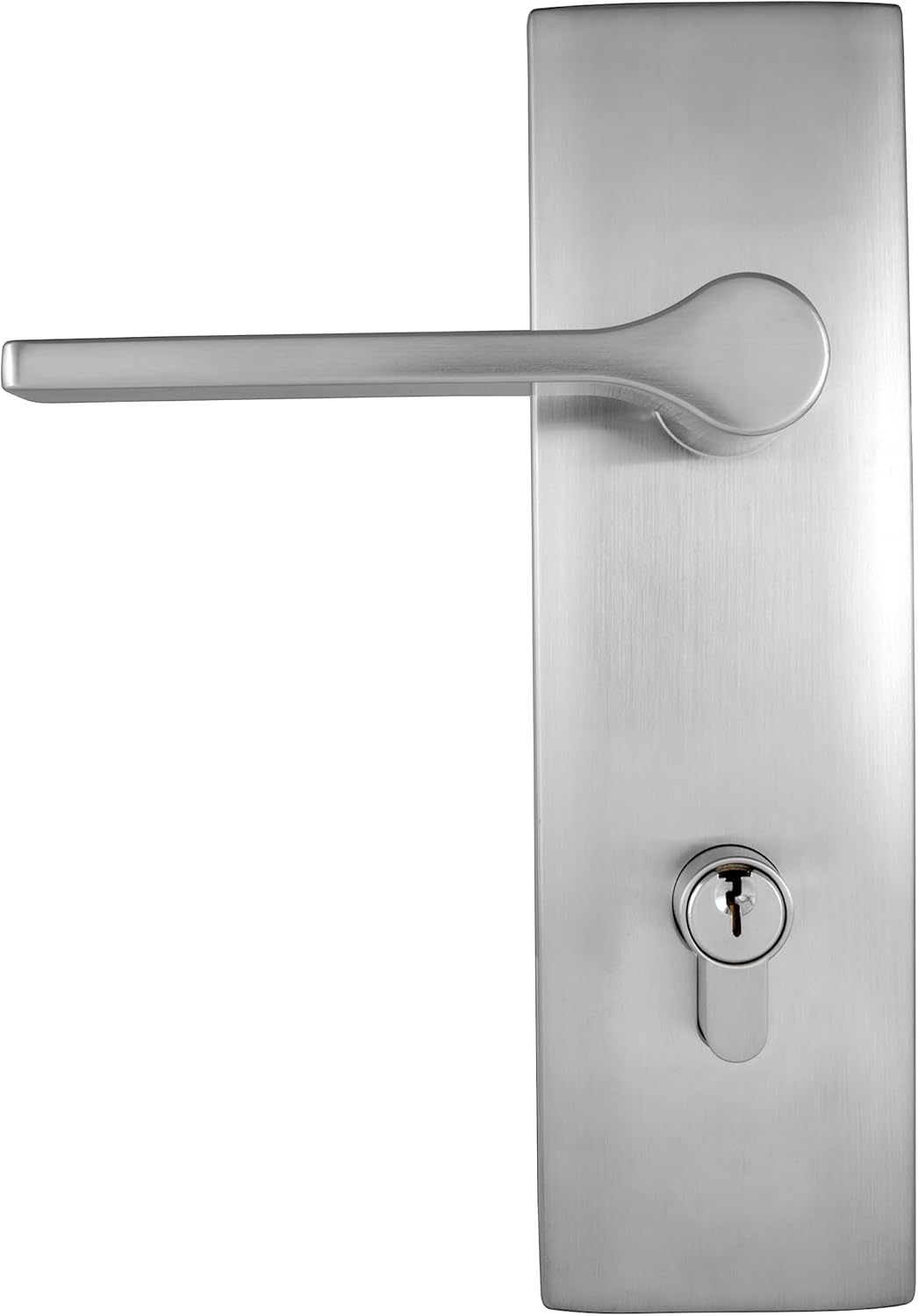 Gainsborough Tradepro Adel Long Plate Entrance Double Cylinder Lever and Lock Set, Satin Chrome image number 1