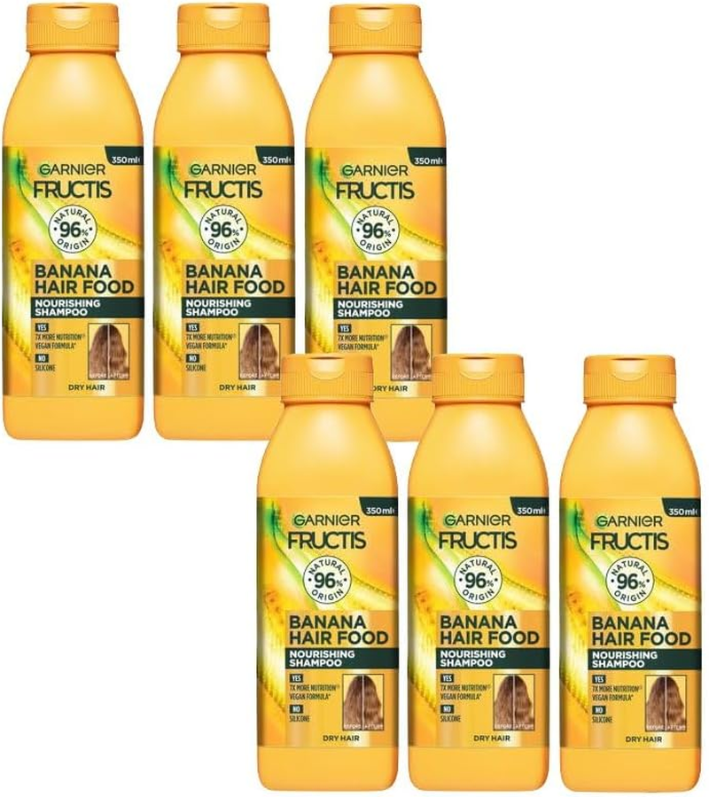 6X Garnier Fructis Hair Food Nourishing Banana Shampoo for Dry Hair 350Ml image number 2