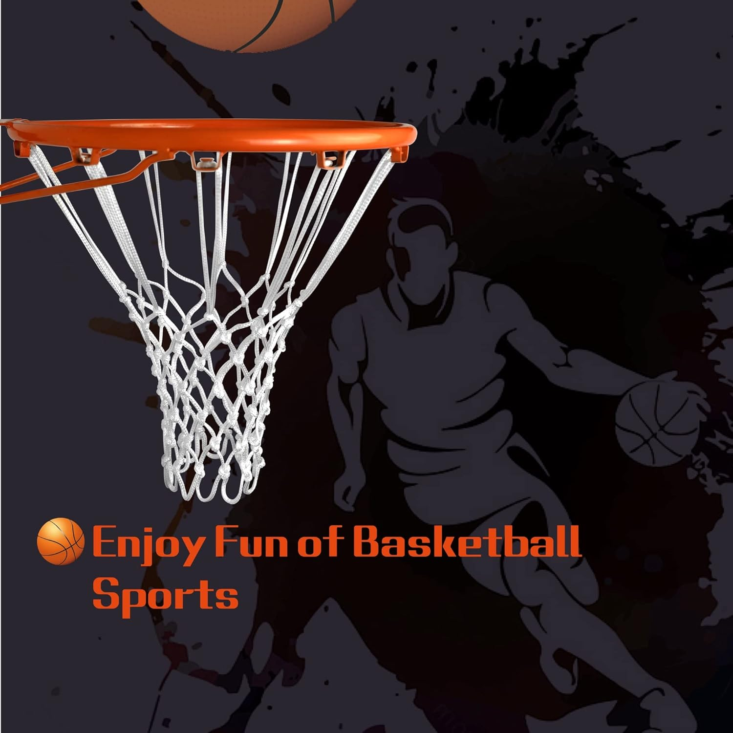 Sanung 2 Pack Basketball Net Hoop, Weather-Proof Standard Size Basketball Net Replacement, White Basketball Mesh Net for Indoor and Outdoor, Easy to Install image number 6