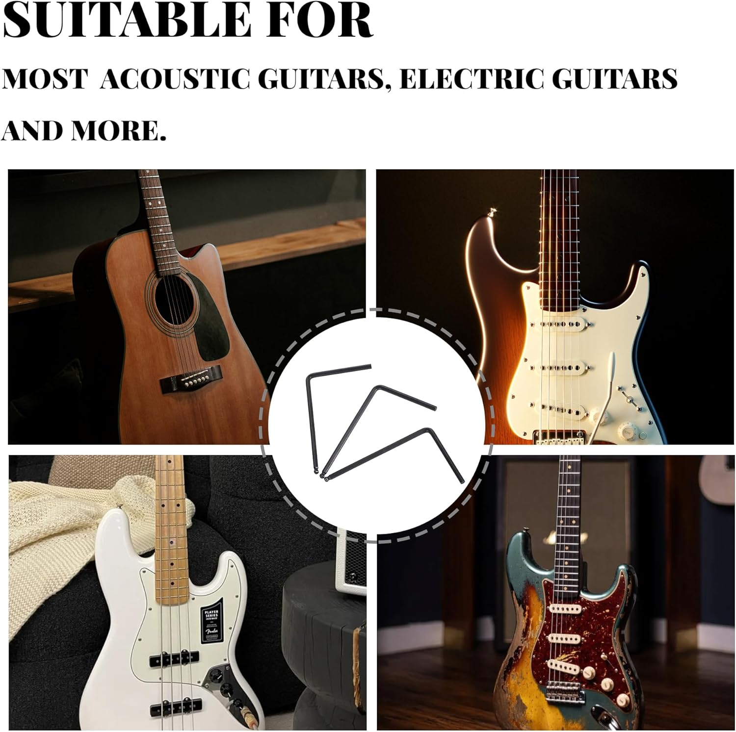 Guitar Truss Rod Wrench Set - 5Mm and 4Mm Allen Keys for Truss Rod Adjustment image number 3