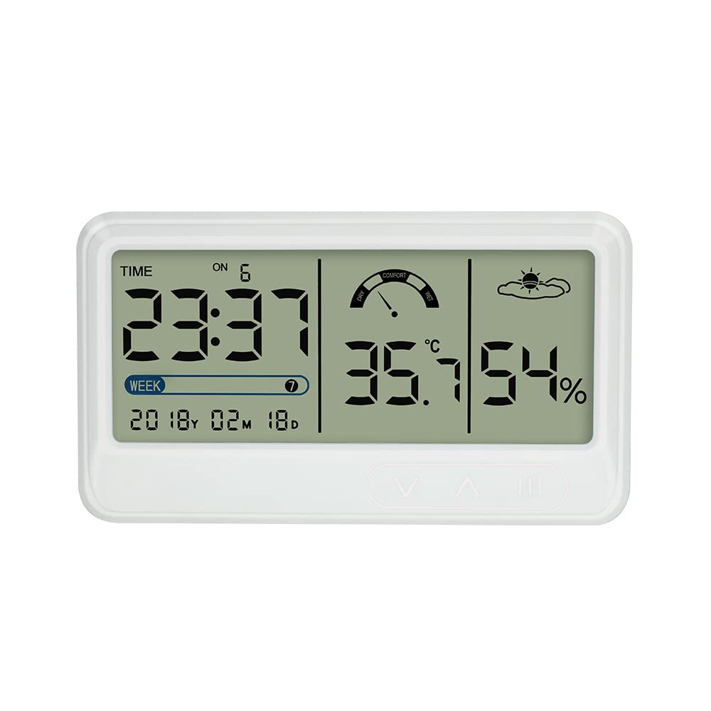 Yasao Comfort Temperature and Humidity Monitor, Comfort Temperature and Humidity Clock Digital Hygrometer Indoor Thermometer Humidity Monitor Calendar Smart Home with LCD Screen
