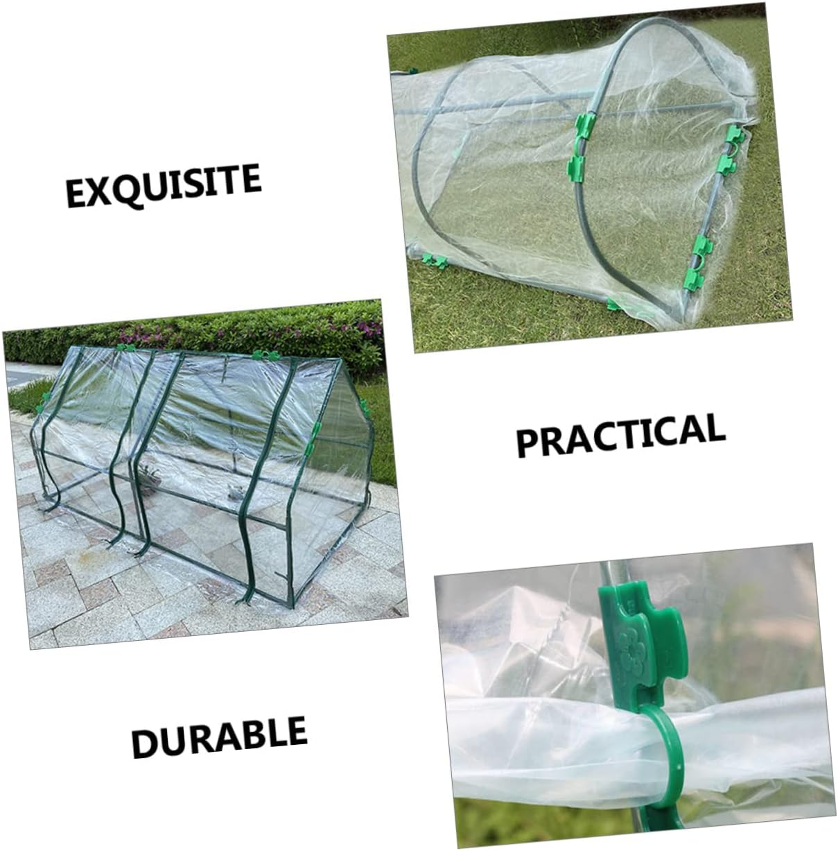 FONDOTIN 30Pcs Gardening Film Buckle Plastic Double Head Clips for Greenhouse Supplies Easy Fixing Plant Clips