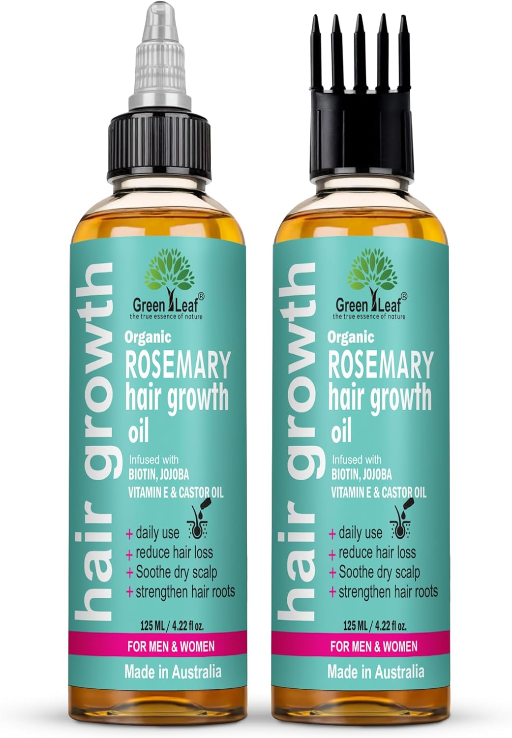 Organic Rosemary Hair Oil, Infused with Biotin, Jojoba, Argan, and Almond Oil for Hair Strengthening Nourishing, Volumizing, for All Hair Types, Non GMO| 125 ML. image number 5