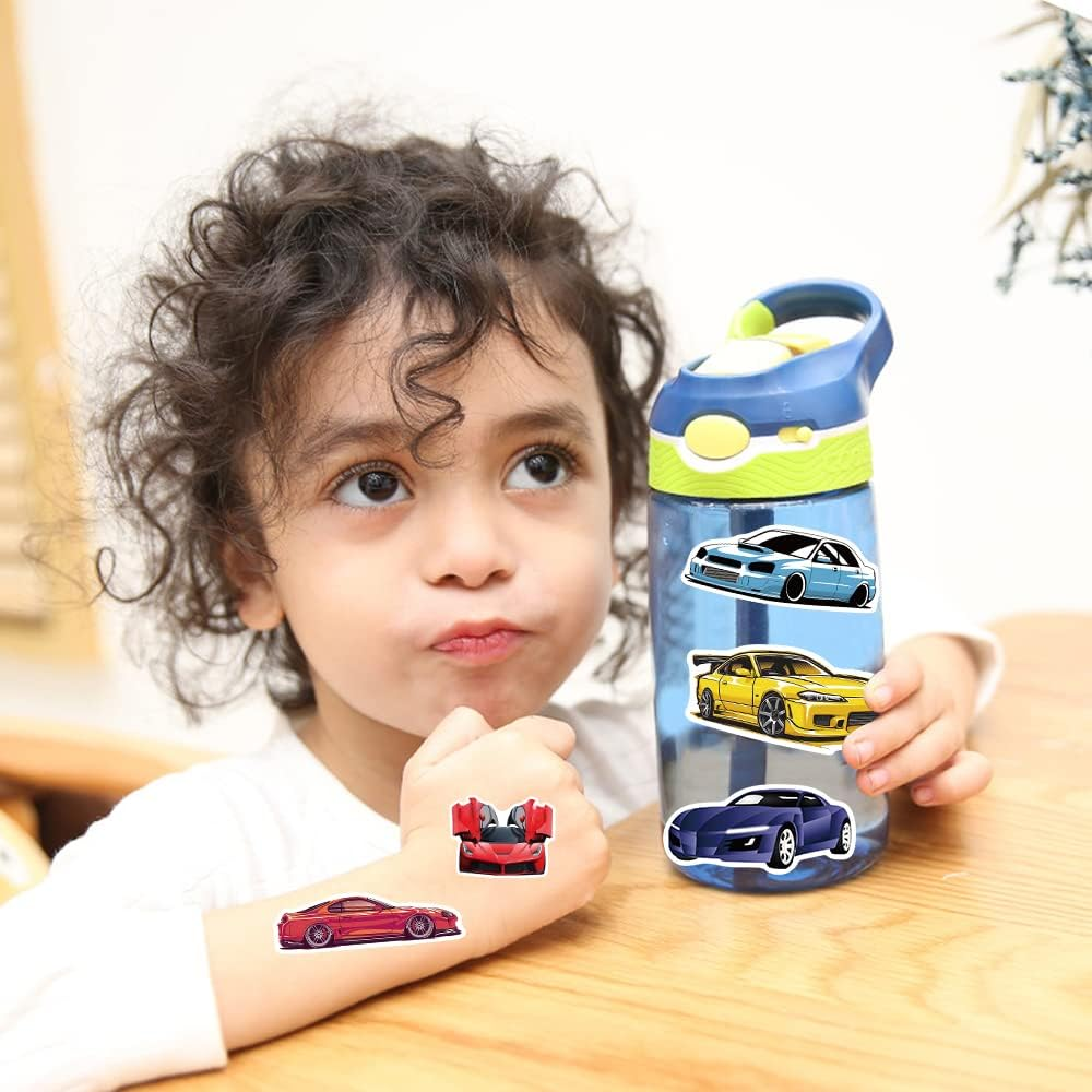 100Pcs JDM Car Stickers, Racing Sport Car Stickers Vinyl Waterproof for Water Bottles Laptop Guitar Skateboard Scrapbook JDM Decals Car Stickers for Men Teens Adults Kids image number 3