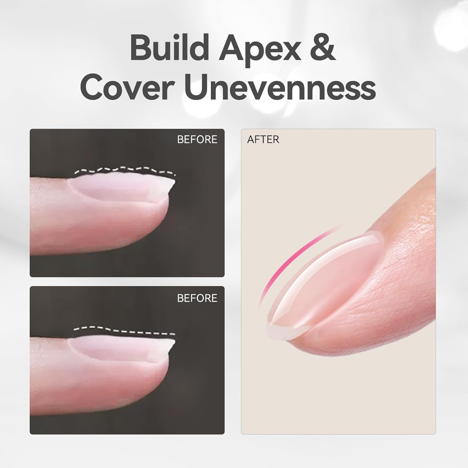 Vishine Builder Nail Gel 8-In-1 Clear Color for Nail Apex and Extension Strengthener, Nail Thickening Hard Gel Base Rhinestone Nail Glue Base in a Bottle H021 image number 6