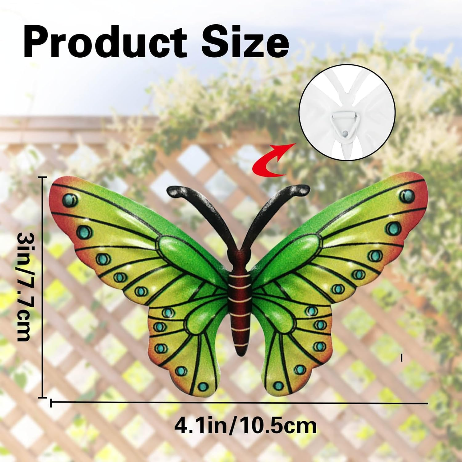 Chihutown 4 Pieces Metal Butterfly Wall Decor, Garden Hanging Decoration, Wall Art for Indoor or Outdoor, Patio and Yard Decorations