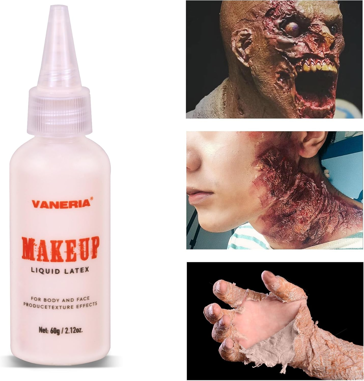 Halloween Makeup Kit,Fake Blood Scar Wax Charred Ash Powder with Sponges Brush,Sfx Makeup,Special Effects Makeup Kit.293G