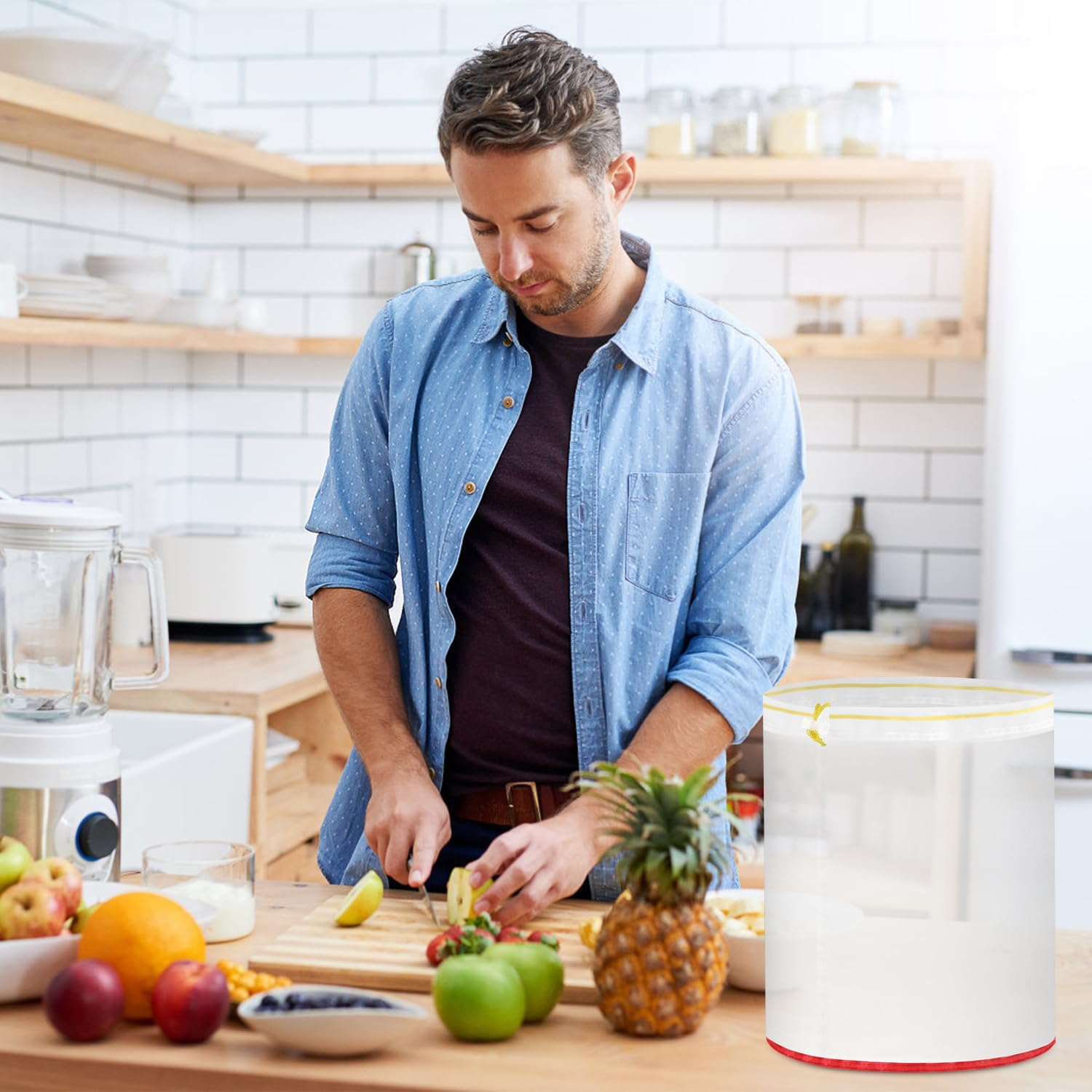 5 Pack 5-Gallon Mesh Filter Bags, 5 Color Reusable Fine Nylon Strainer Bag Set with Pressing Screen & Storage Pouch for 5 Gallon Cold Brew Buckets (25 to 220 Micron)